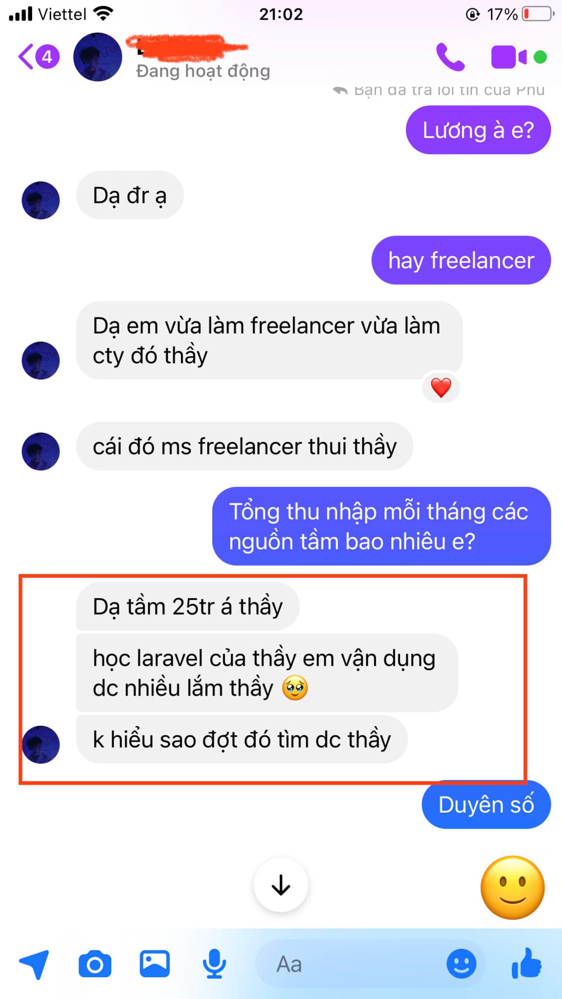 Học viên Phú - lương 25 triệu